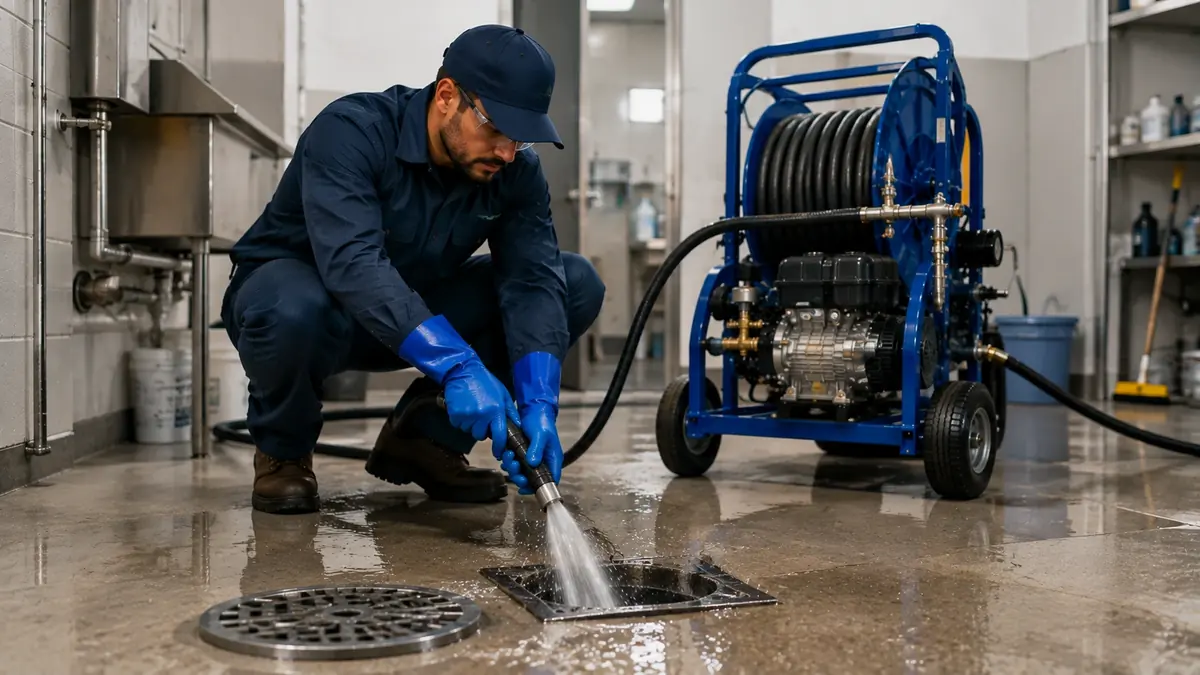 Floor Drain Hydro Jet Cleaning in Bakersfield