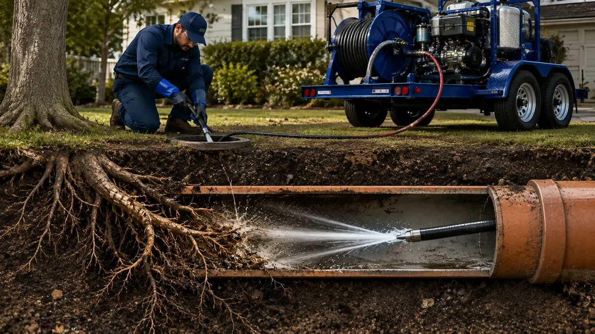 Tree Root Removal with Hydro Jetting in Bakersfield